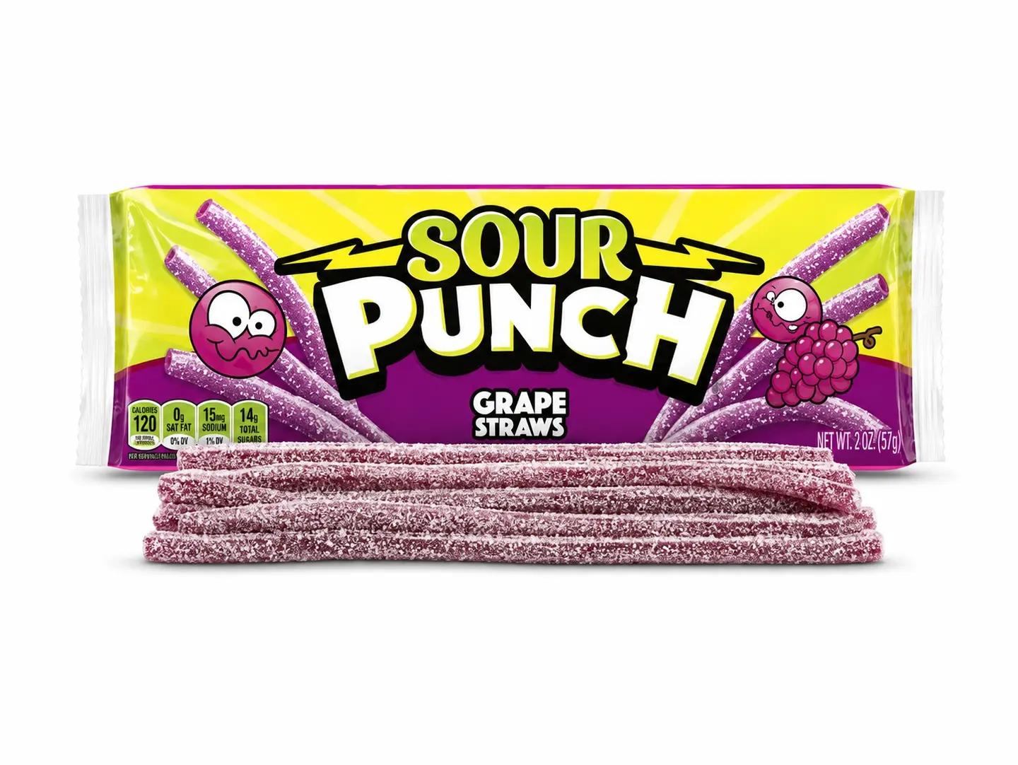 Sour Punch Grape Straws 57g