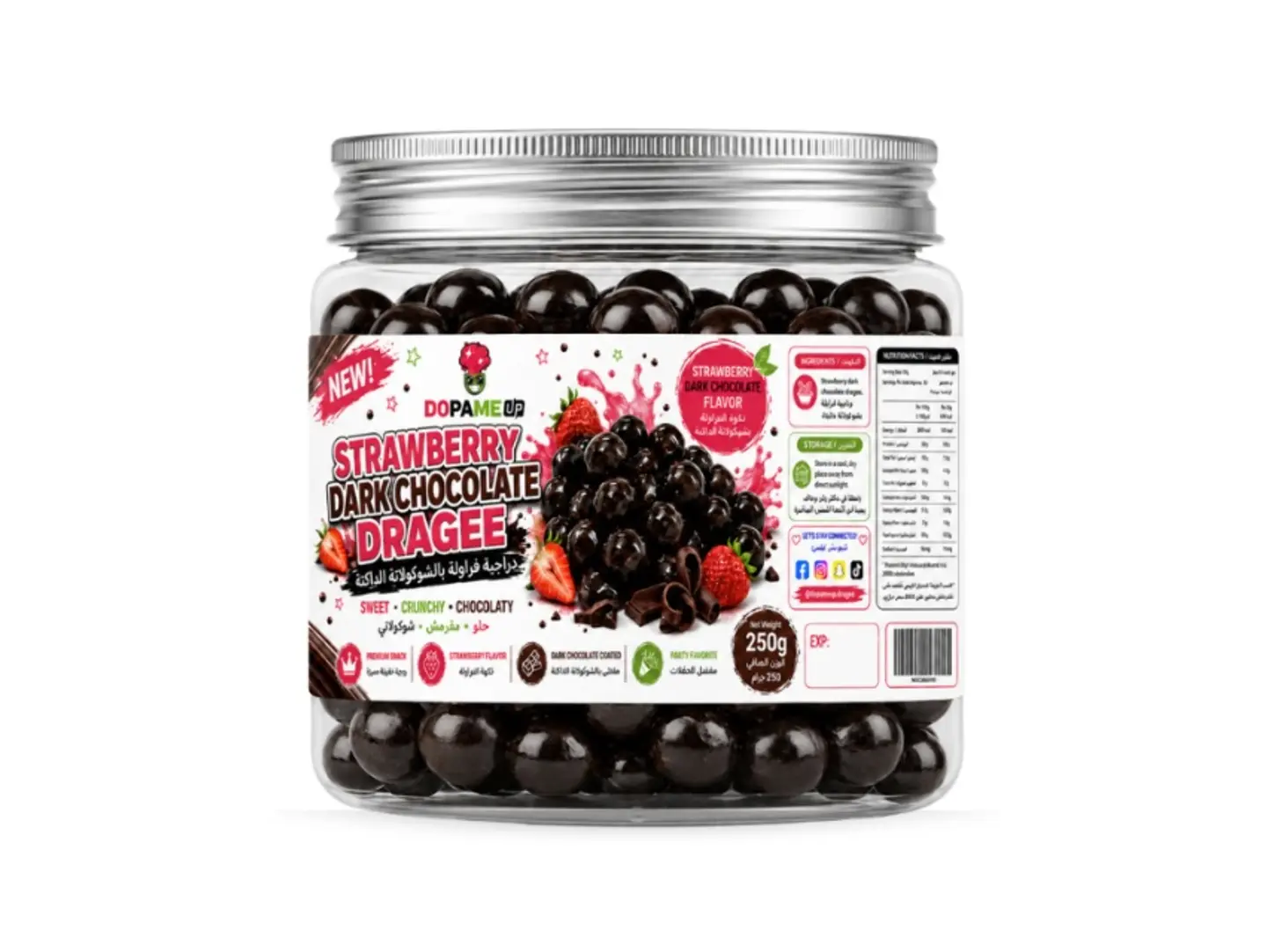 Dark Chocolate Strawberry Dragée