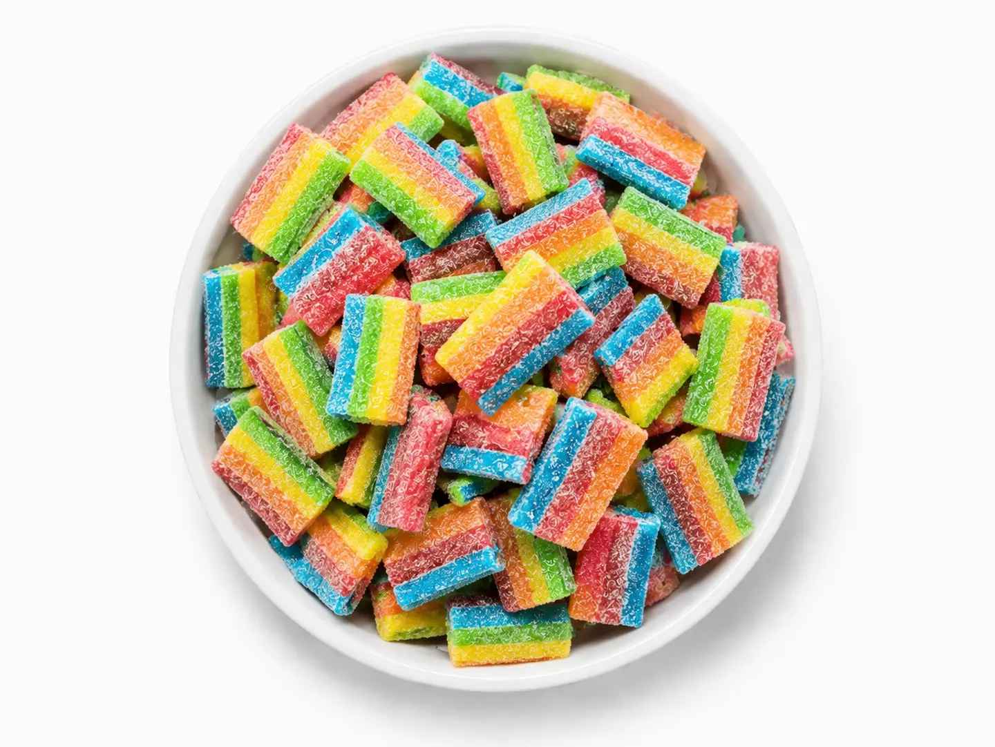 Sugar Coated Sour Rainbow Candy Bricks