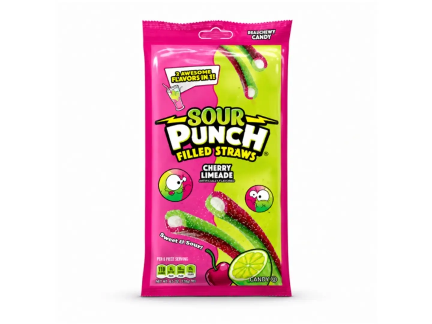 Sour Punch Filled Straws Cherry Limeade
