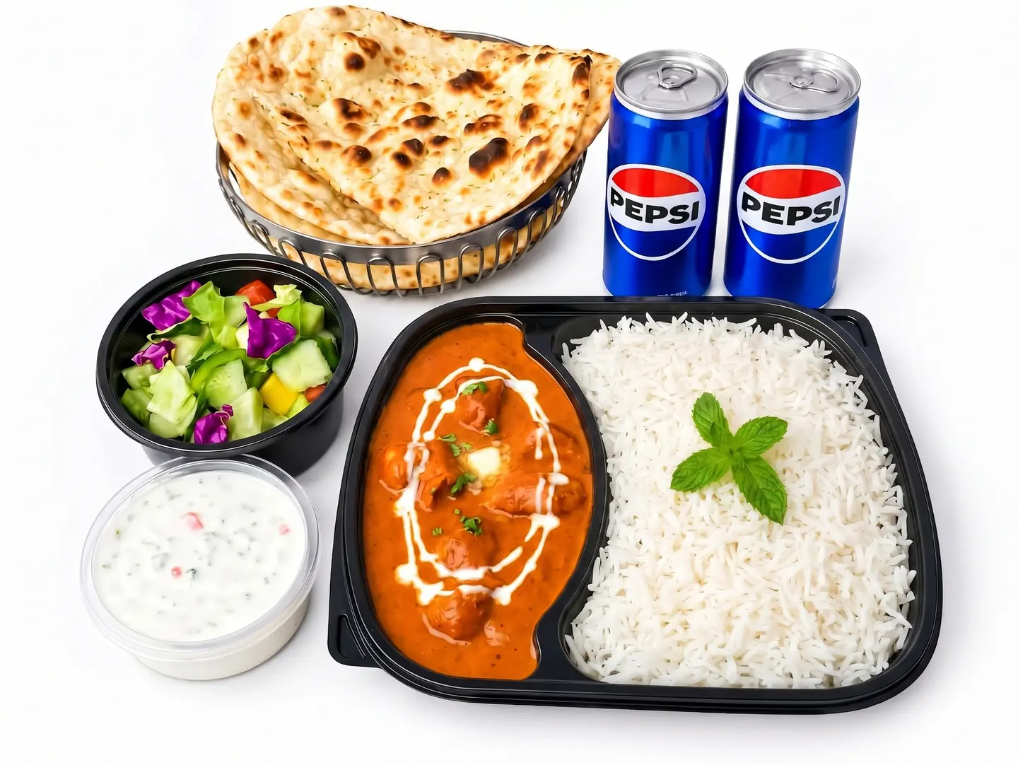 كومبو دجاج بالزبدة مع الأرز سادة