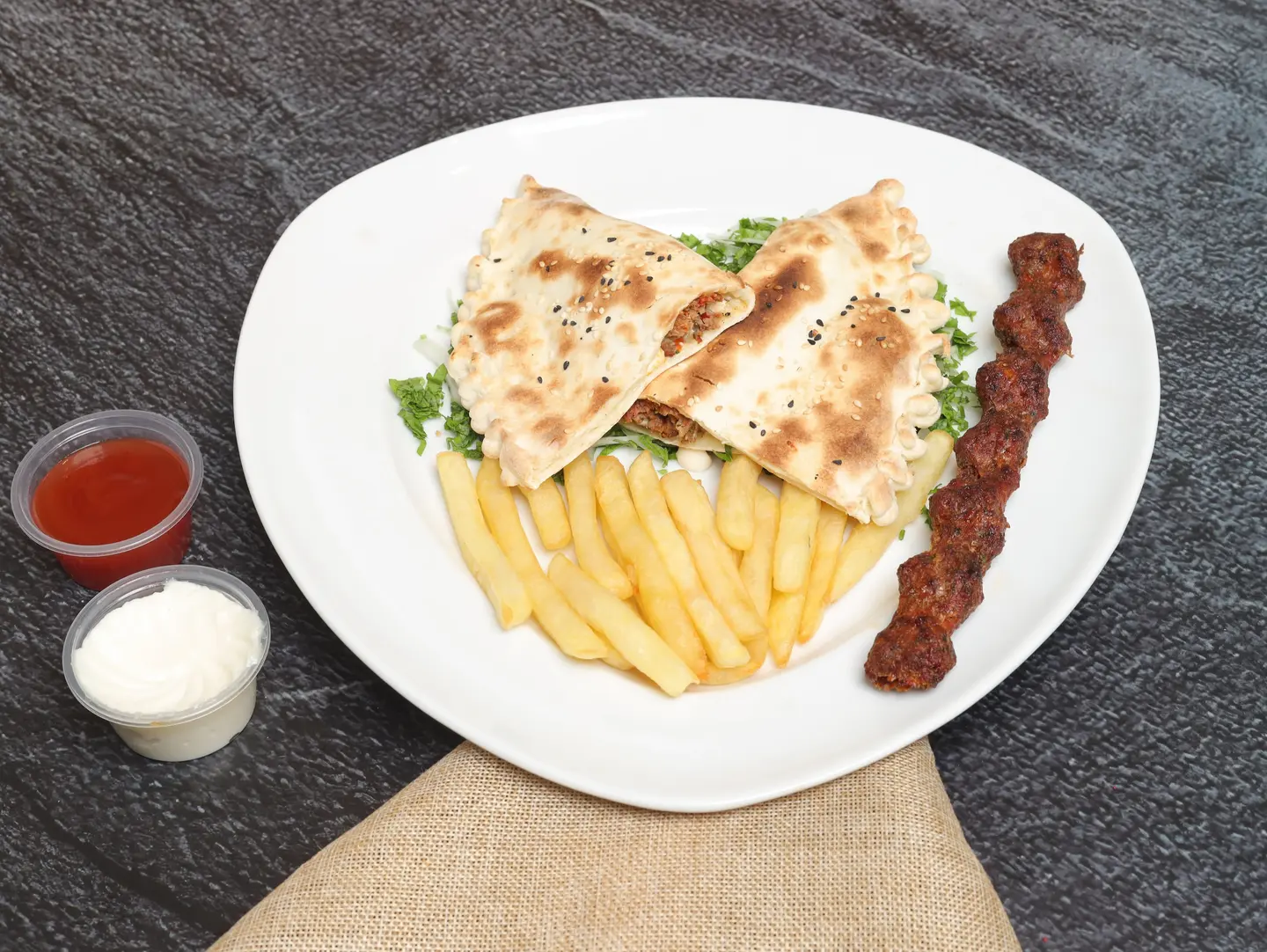Meat Kebab Pie With Labneh