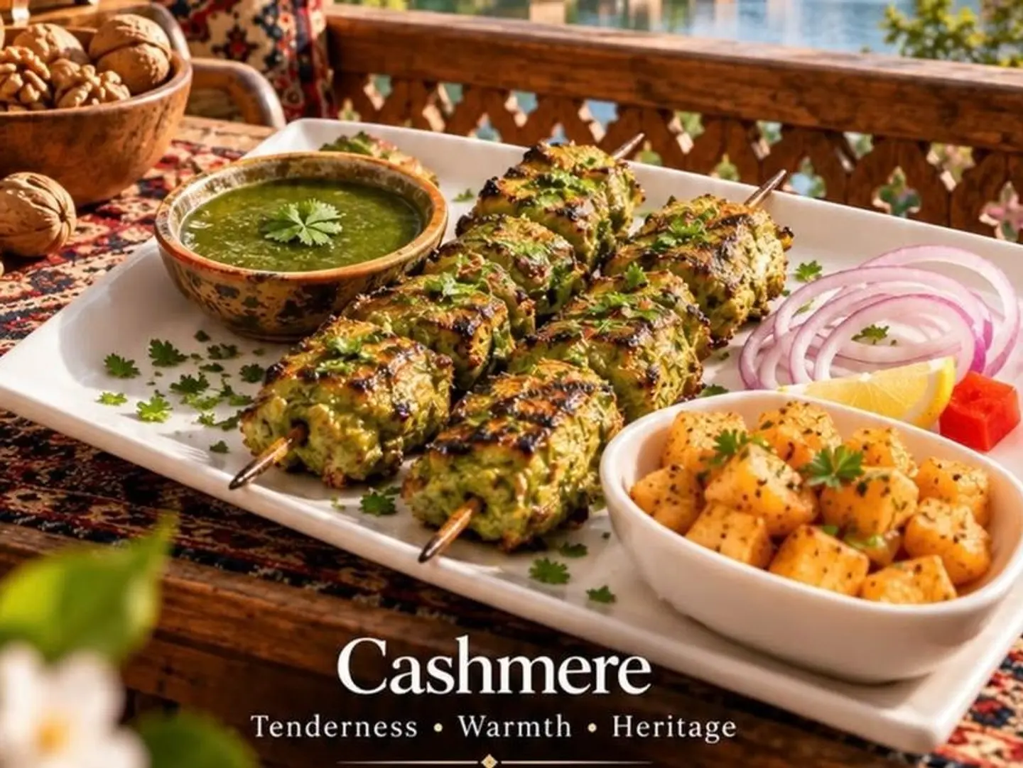 Kashmiri Walnut Skewers (Pesto Kebab)