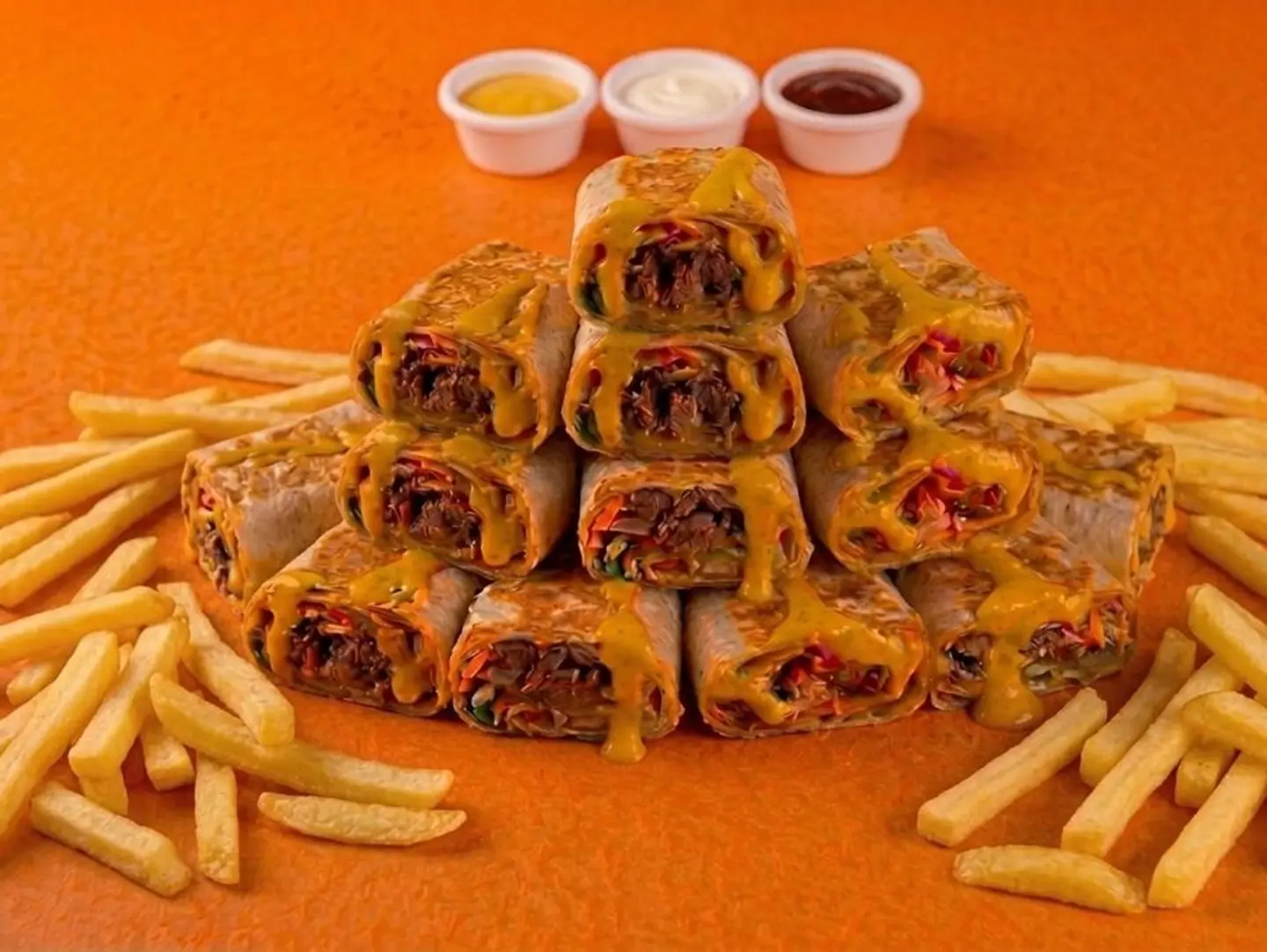 Arabic Chicken Shawarma With Hakim Restaurant's Special Rich And Delicious Blend Of Spices. 14 Pieces