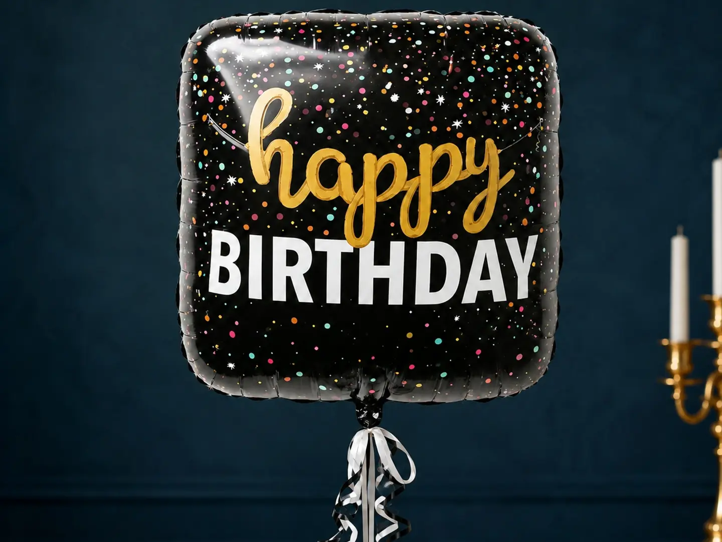 Black Happy Birthday Balloon