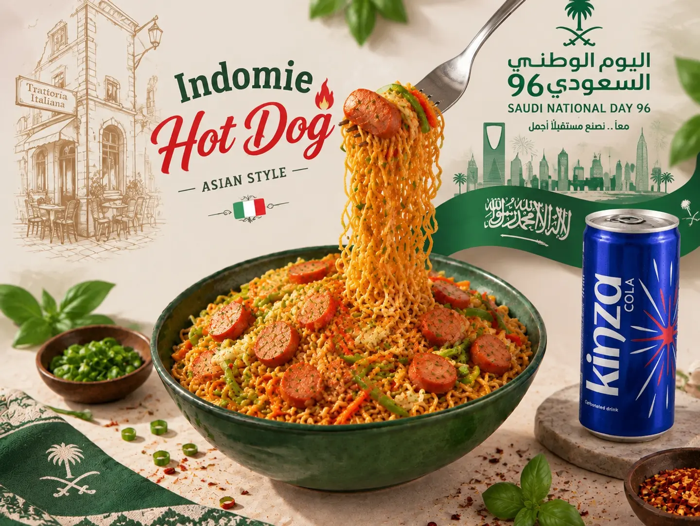 Larg Hot Dog Indomie With A Free Kinza