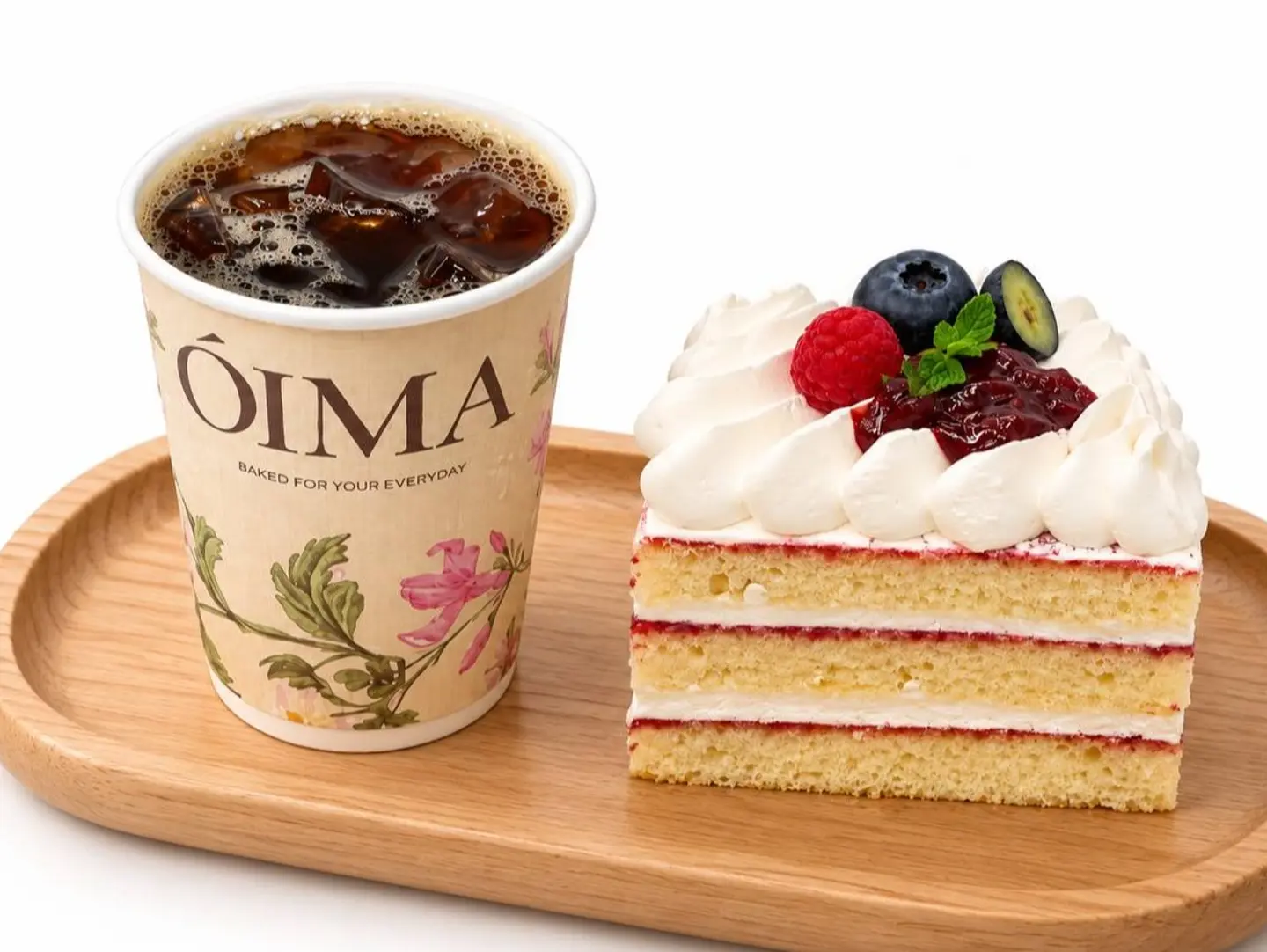Today's Coffee Special And Berry Cream Cake