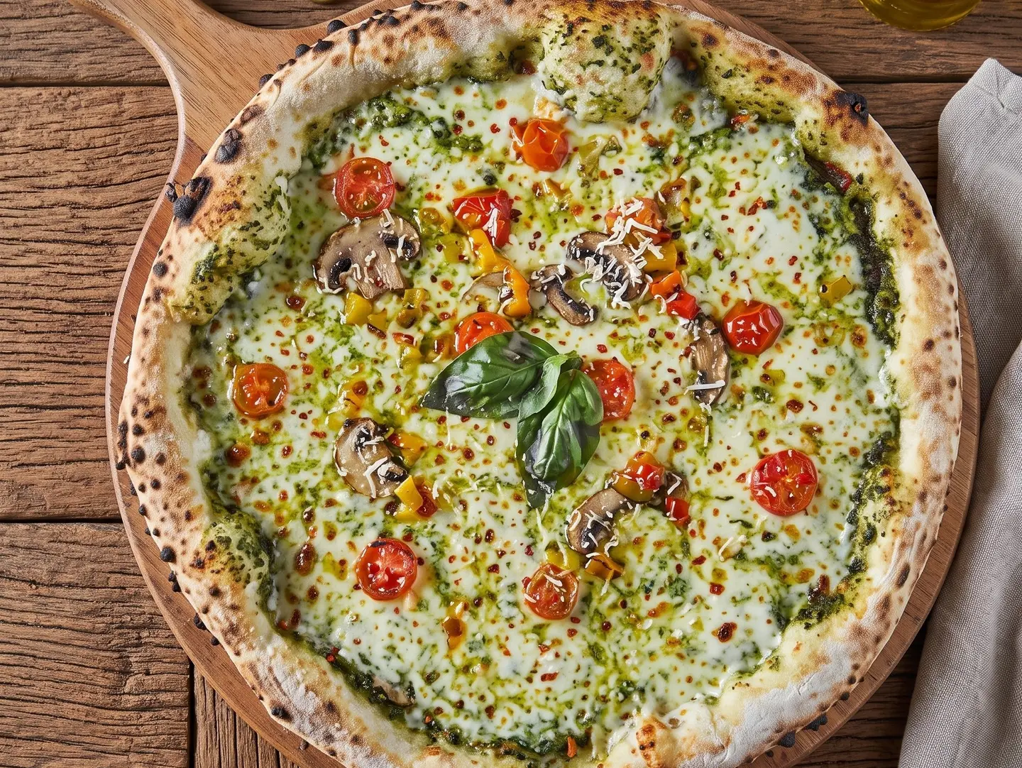 Flower Pesto Pizza