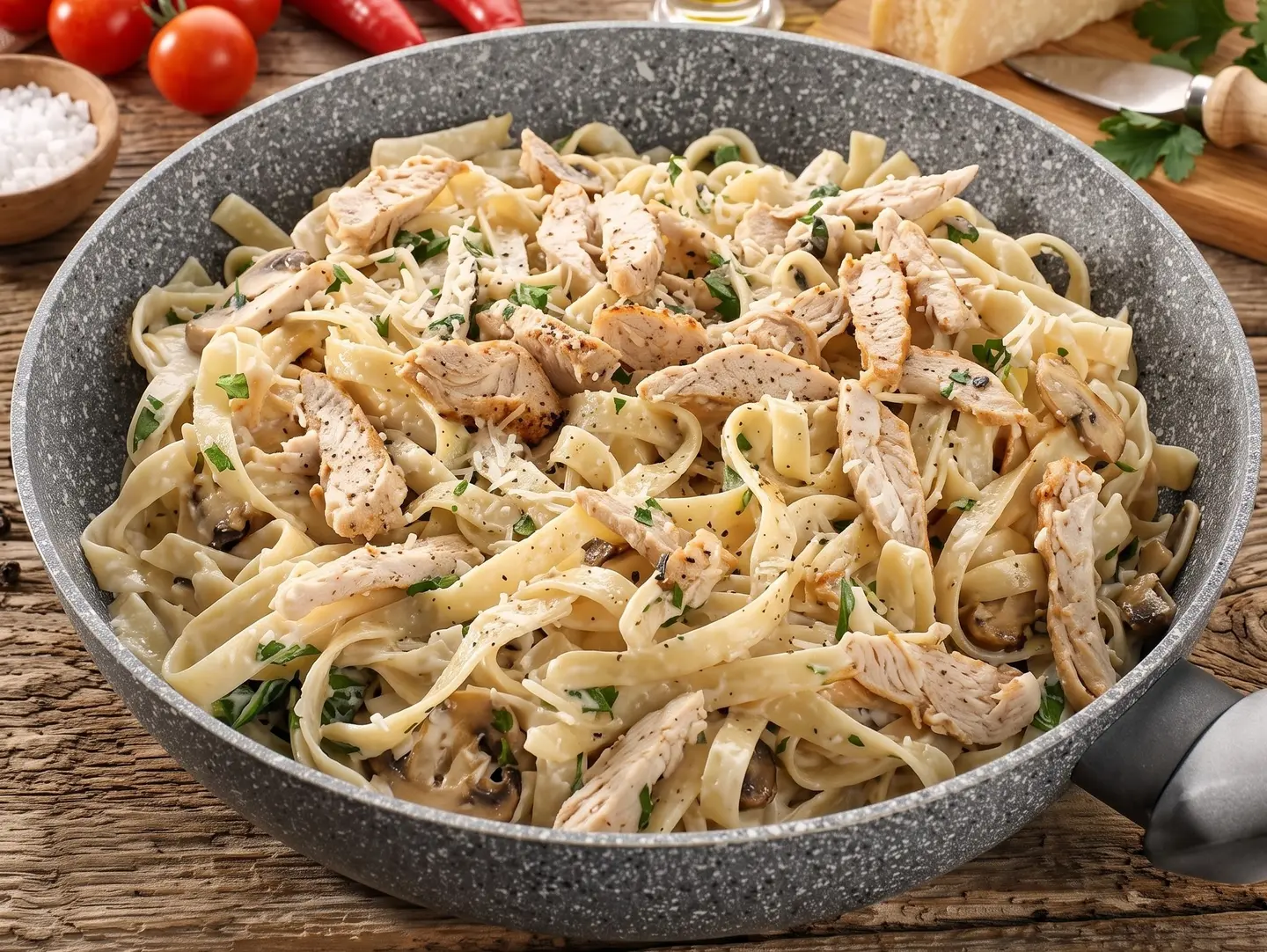 Fettuccine Pasta With Meat