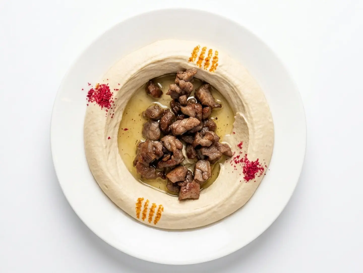Hummus With Beef Cubes