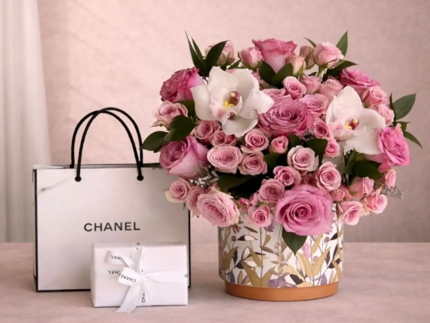 Lavender Vase With Chanel Hair Perfume