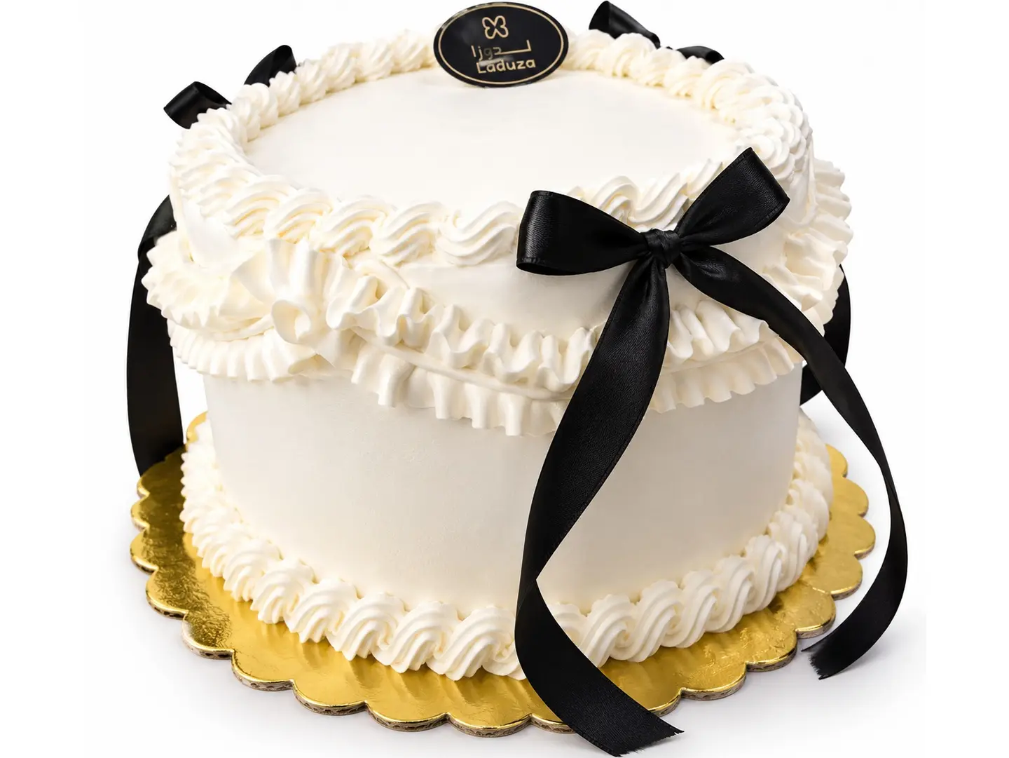 Cake With A Black Ribbon Bow