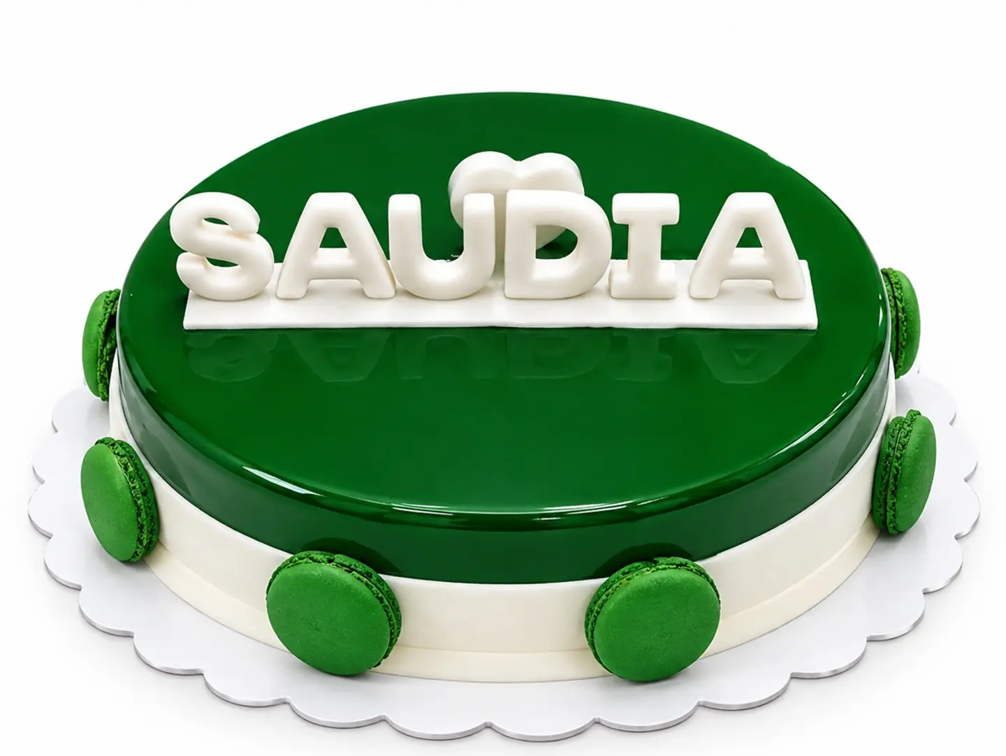 Green National Day Cake With A 3 D Name