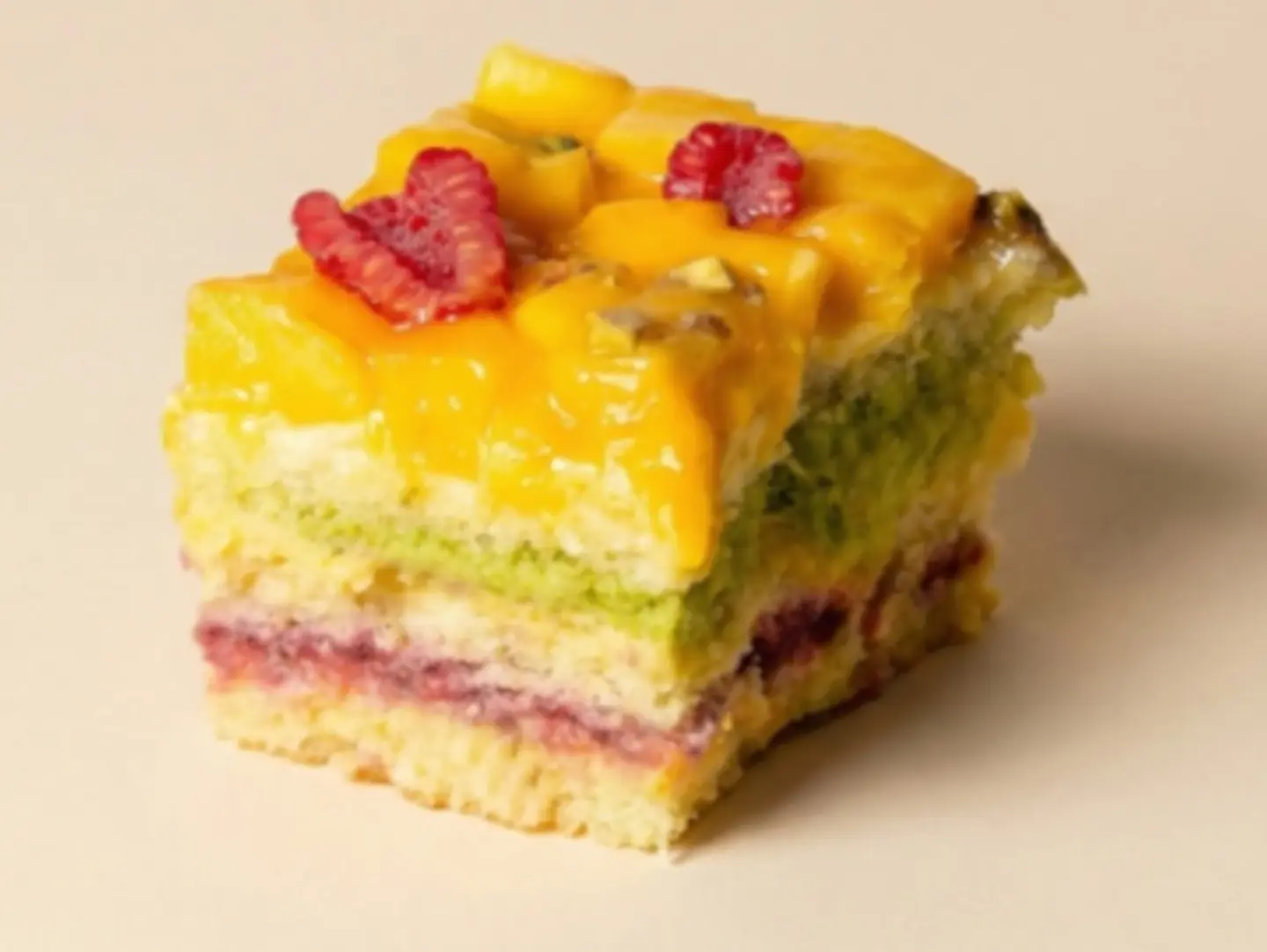 Small Mango Truffle Cake Raspberry
