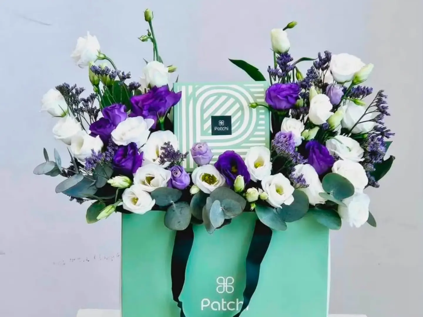 Patchi Chocolate With Purple And White Flowers