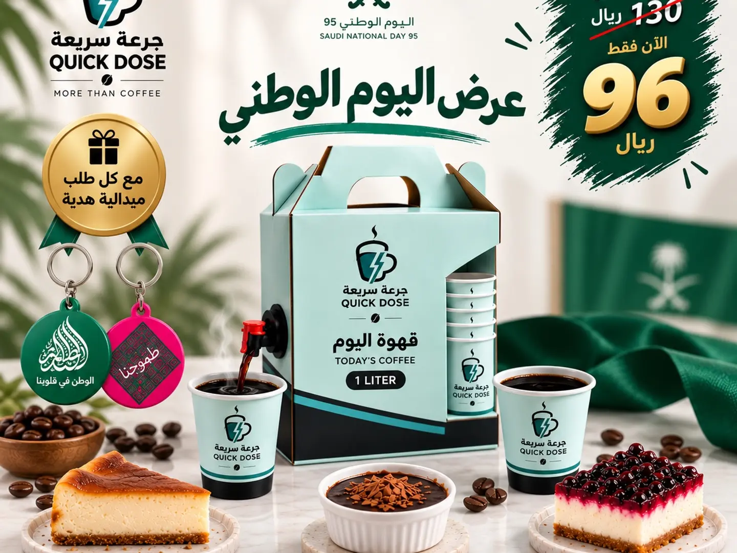Today's Coffee, Accompanied By Three Types Of Desserts And A Gift