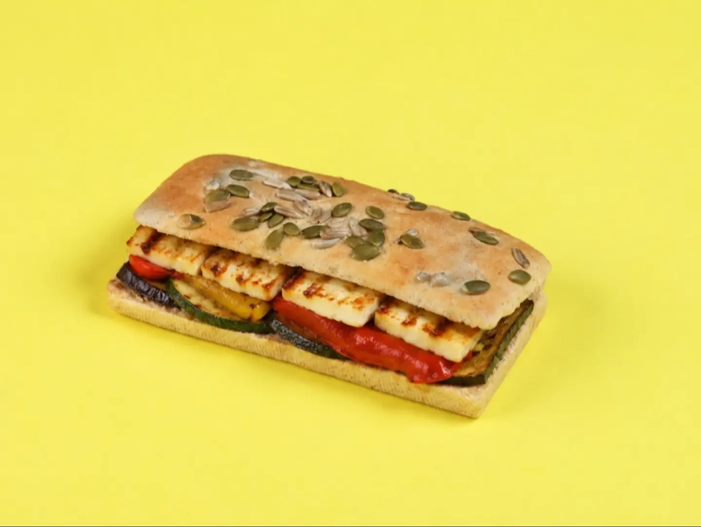 Halloumi And Eggplant Sandwich