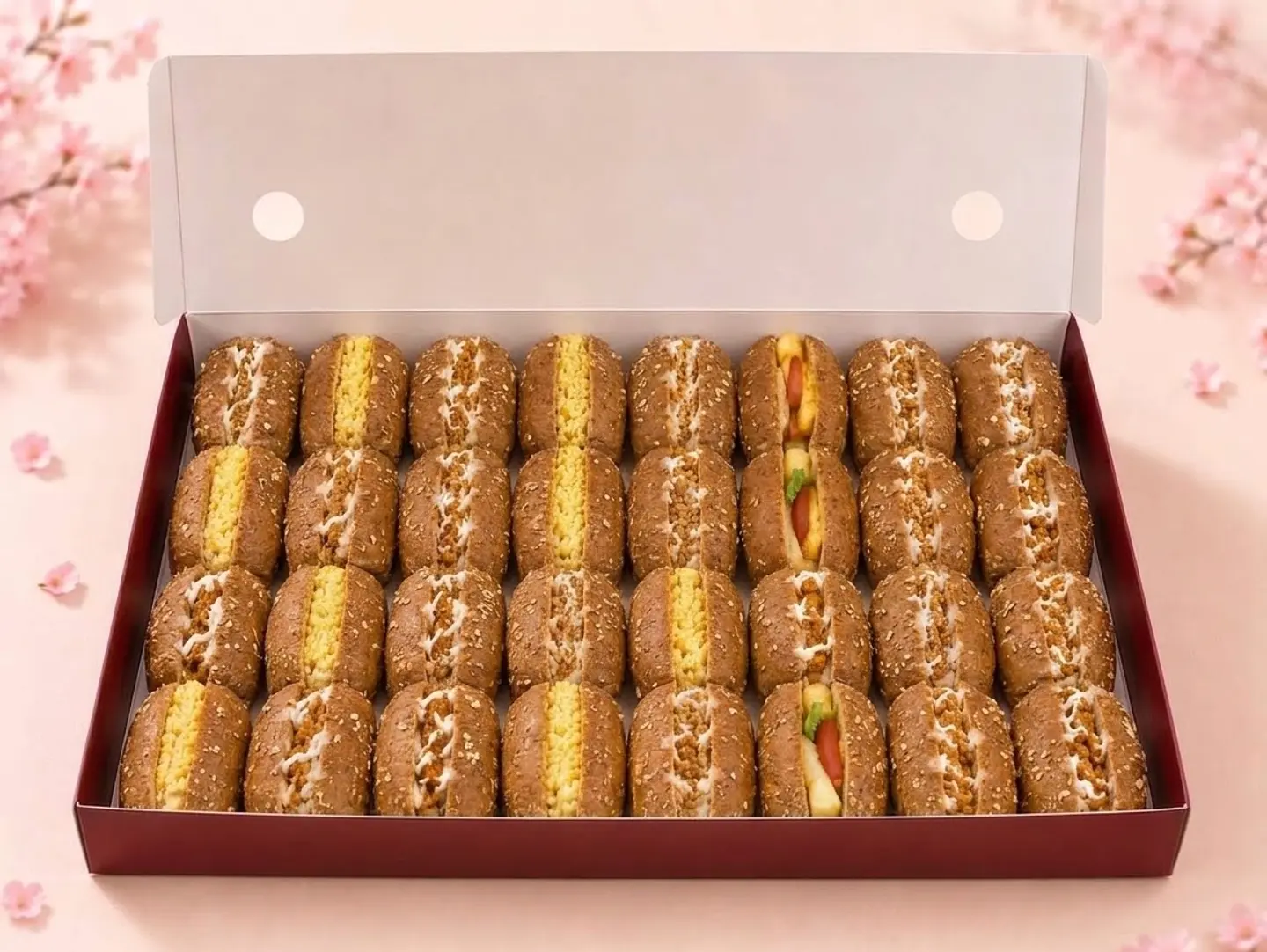 Mini Sandwich Box, 32 Pieces, Whole Grain, No White Flour
