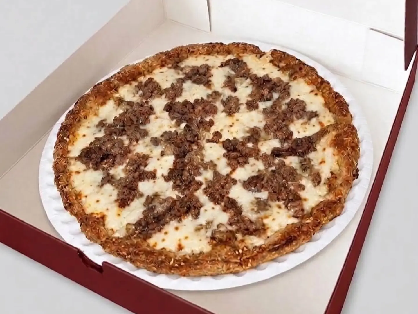 Wholemeal Meat Pizza With Cream Sauce, Without White Flour
