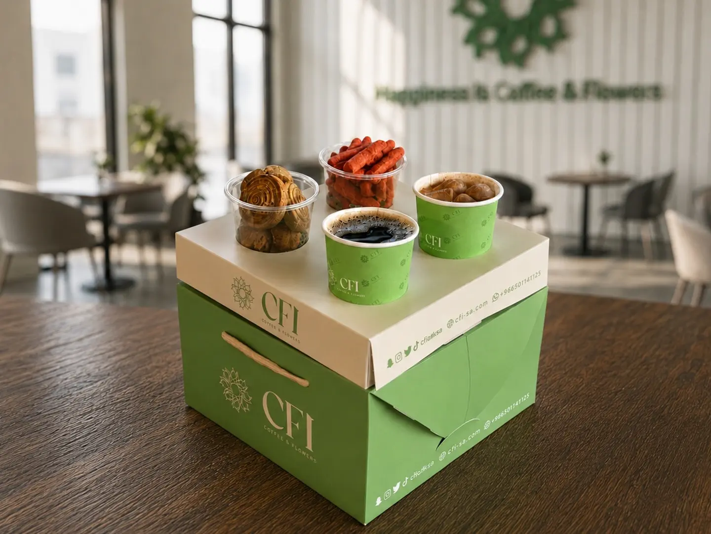 Two Drinks, Savories & Cookies Box