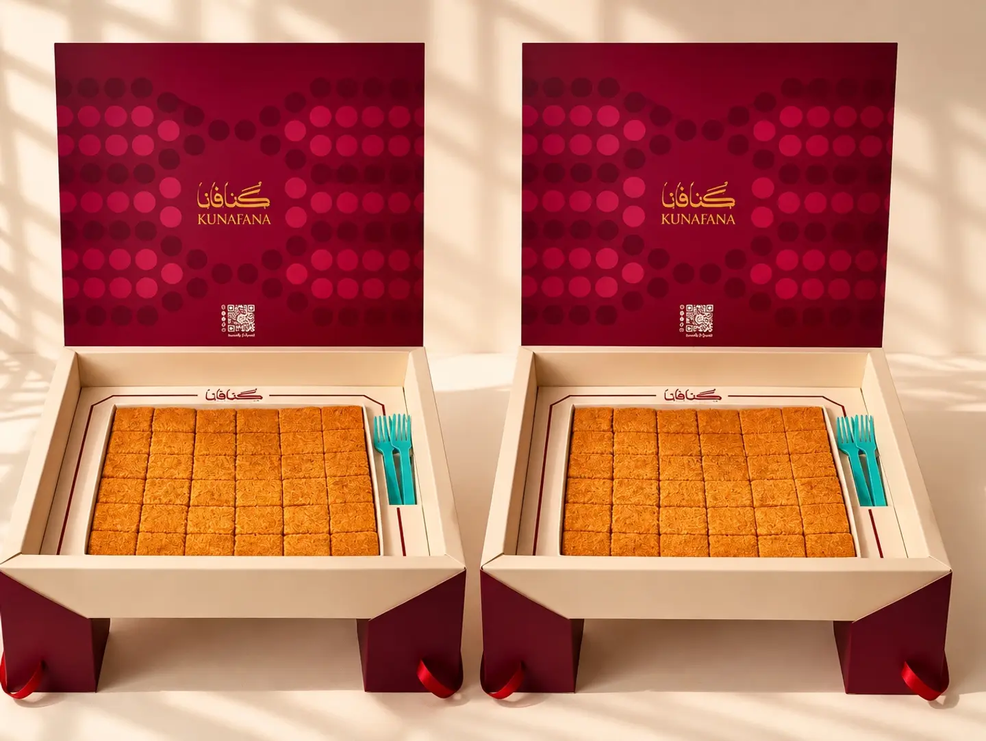 Two Family Boxes Of Roasted Milk Kunafa