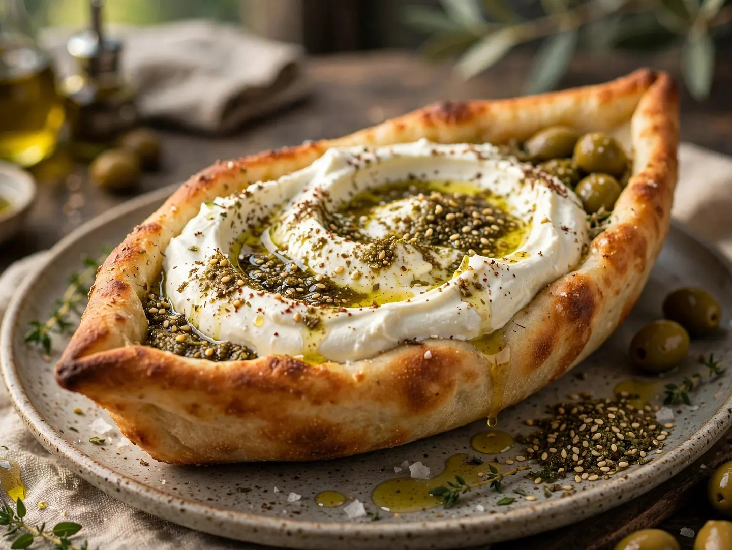 Labneh &Zaatar Boat