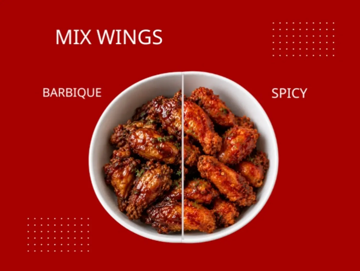Mix Spicy And Bbq Wings