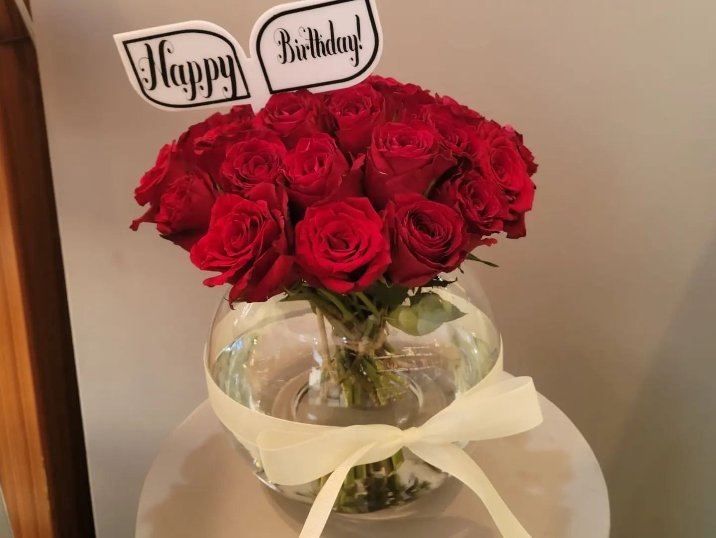 A Vase Of Natural Roses