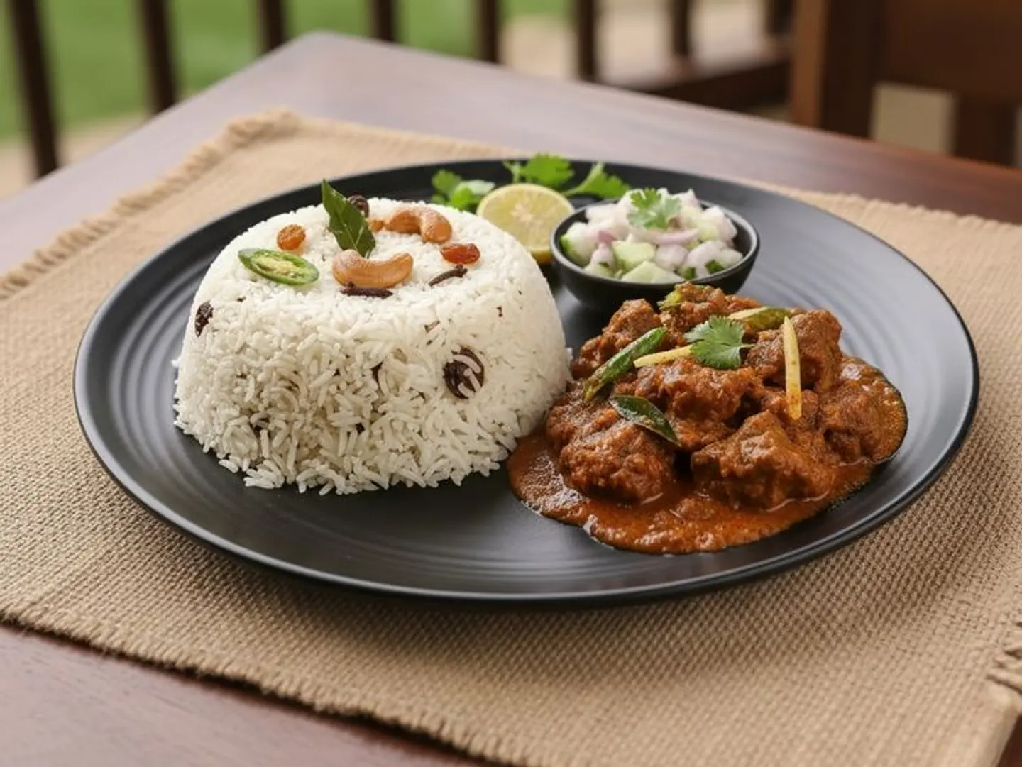 Ghee Rice With Beef Curry