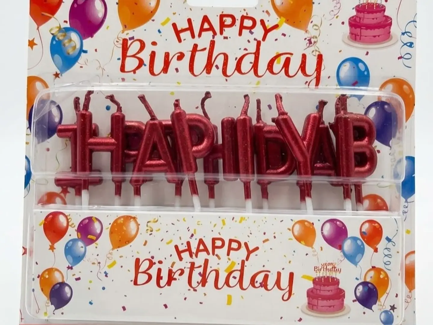 Happy Birthday Word Red Candle
