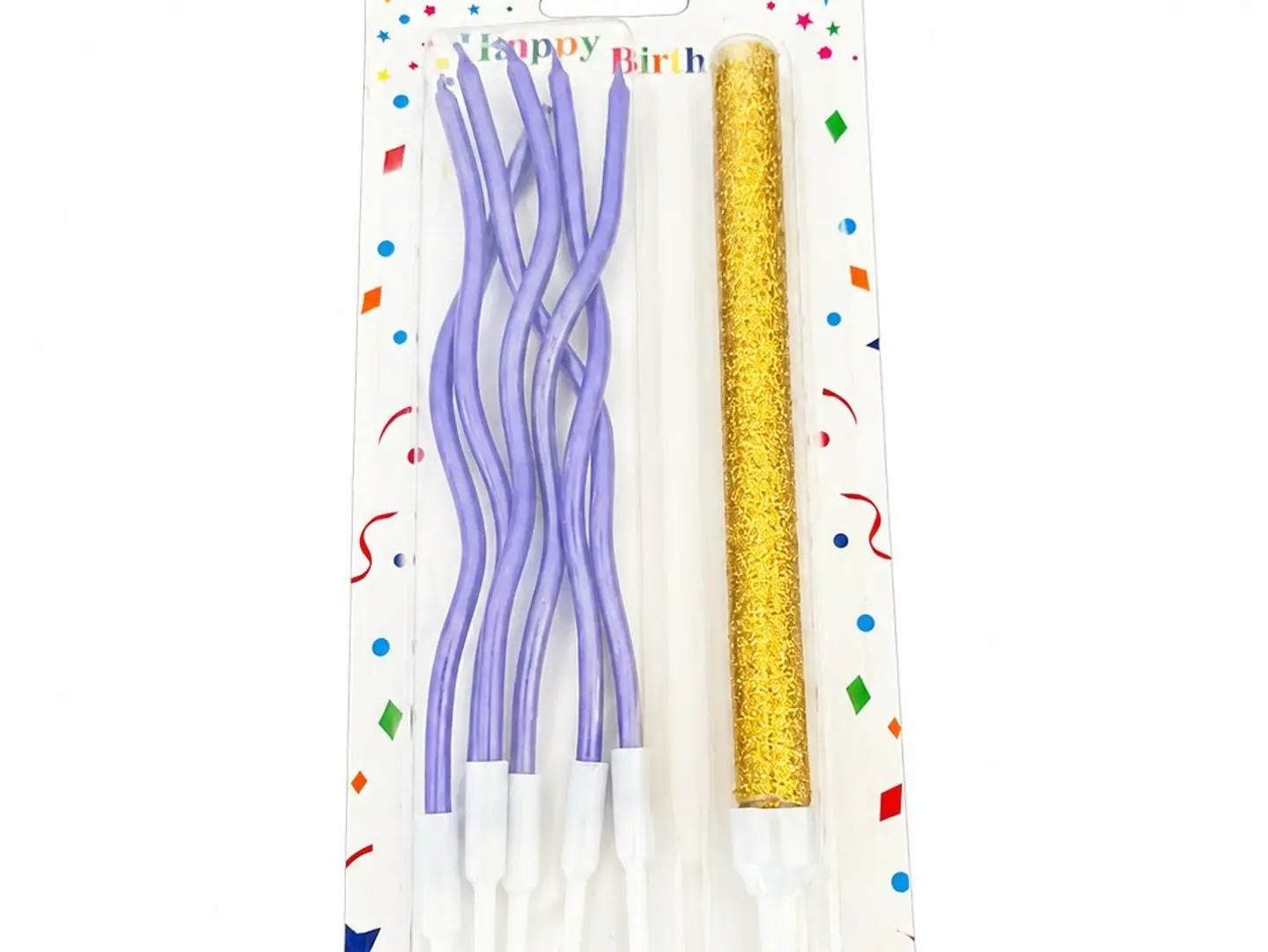 Purple Candle With A Sparkler Candle