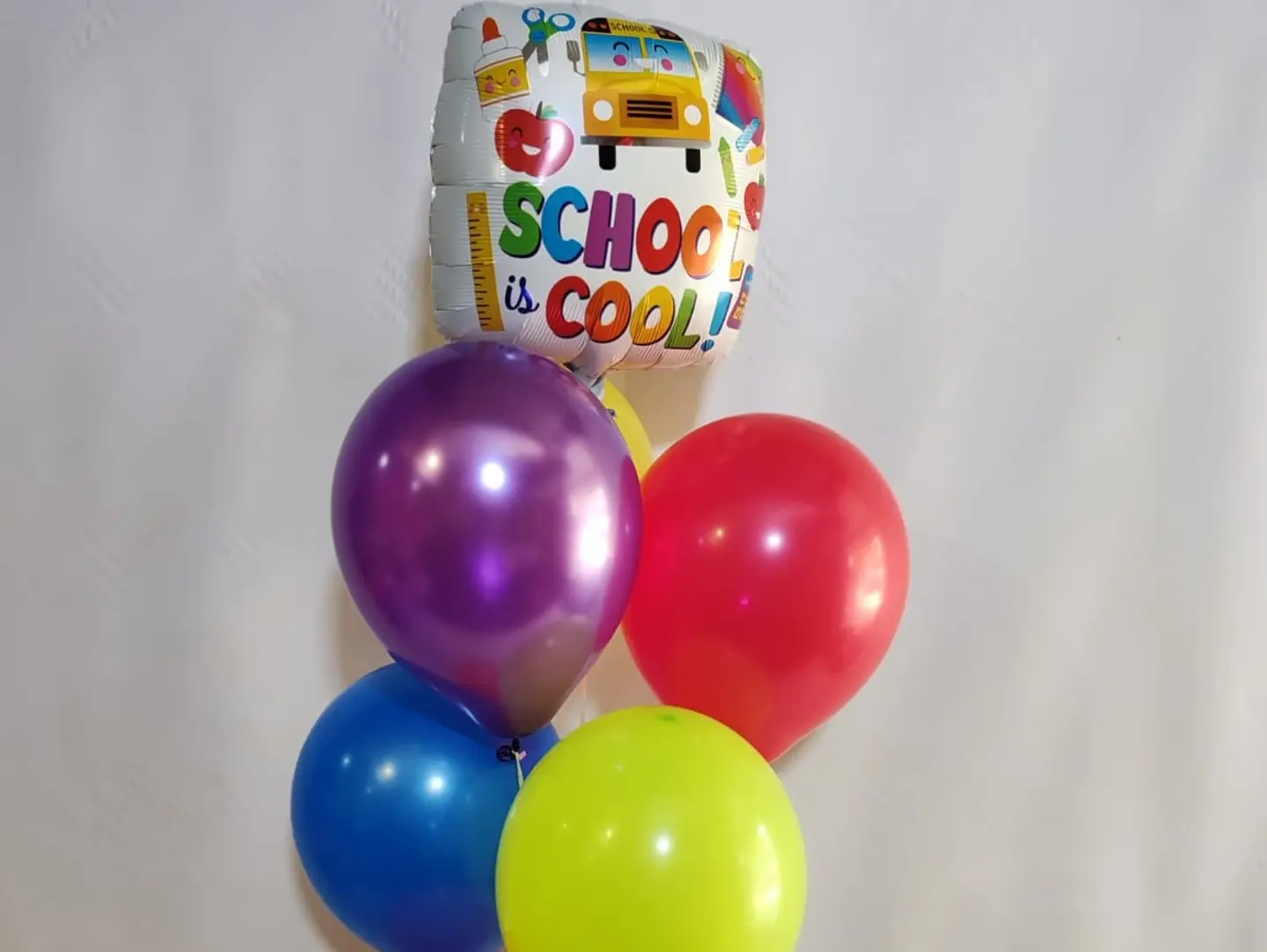 A Bouquet Of Balloons With A School Is Cool