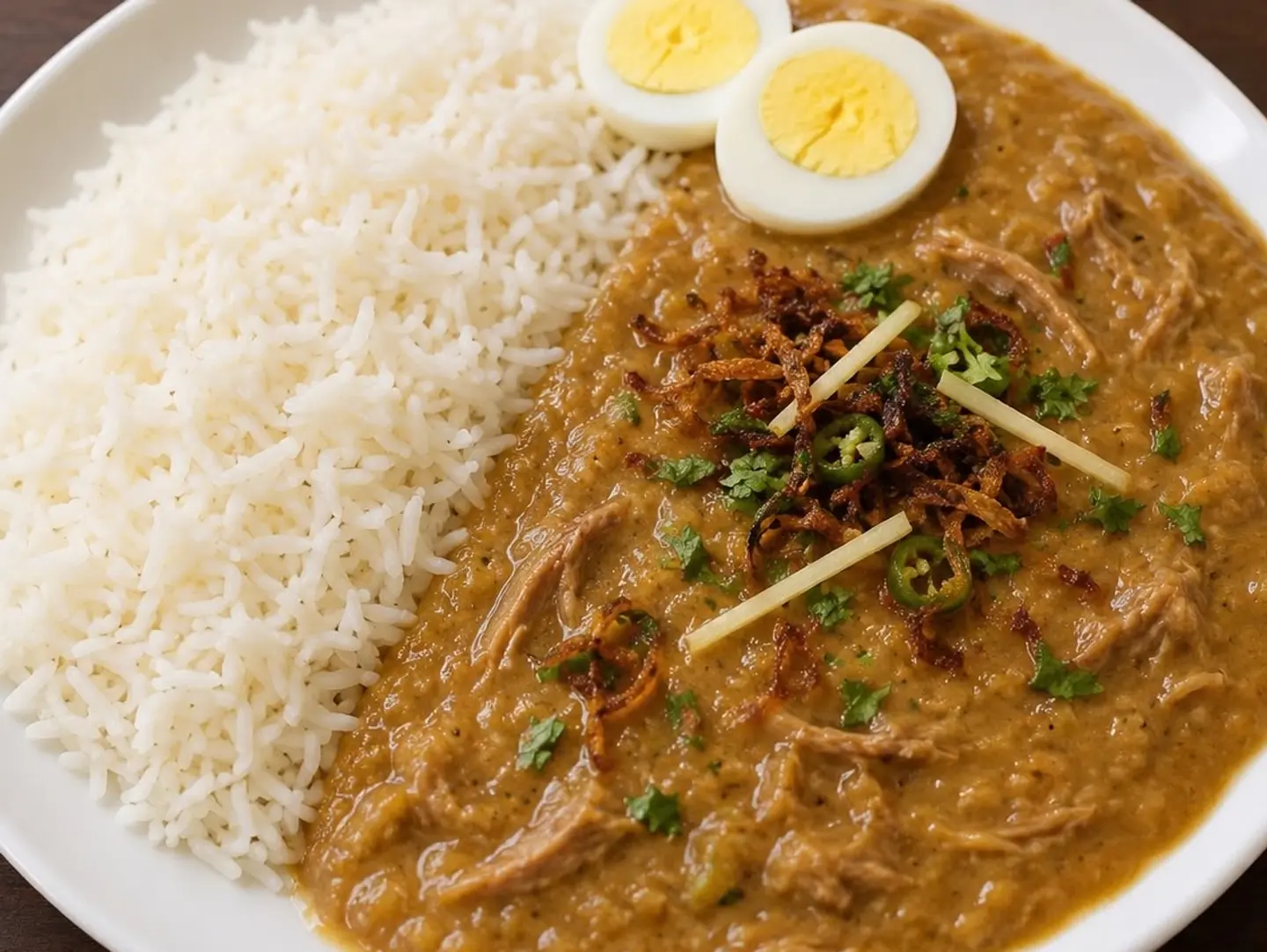 Haleem Chawal With Egg