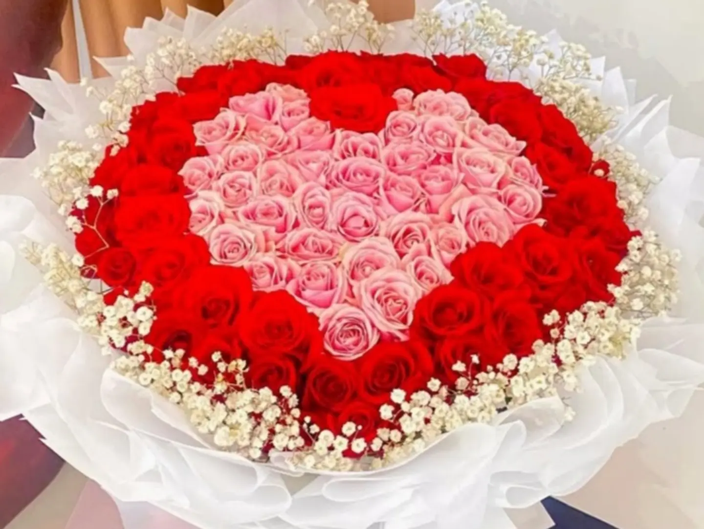 Red And Pink Heard Bouquet