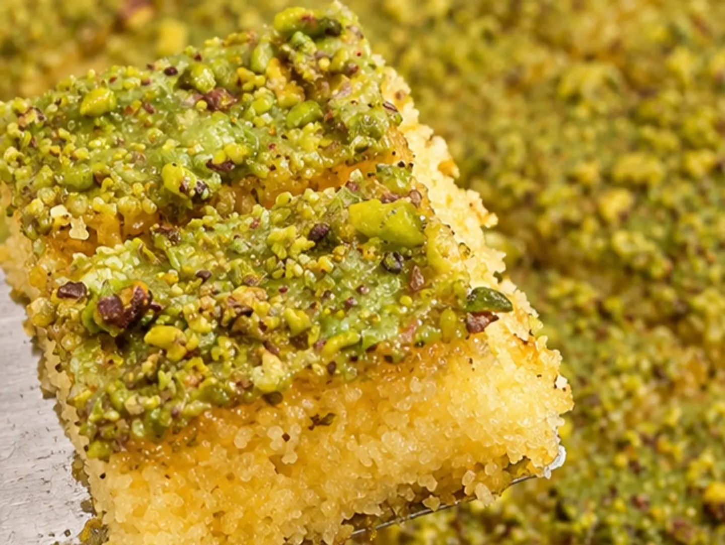 Pistachio Basbousa