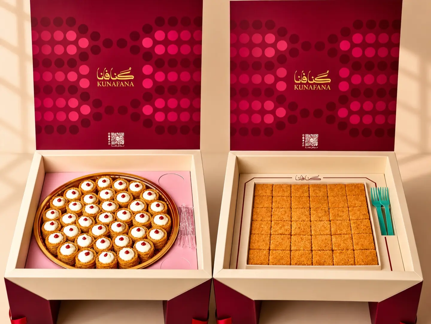 Roasted Milk Kunafa Family Box With Cheese Cake Kunafa Box Offer