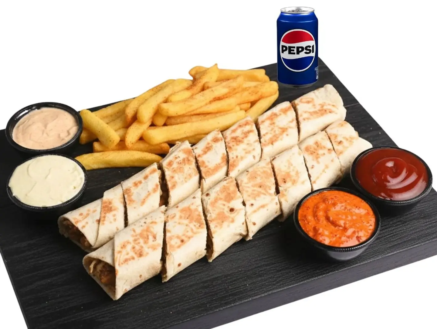 Double Arabic Shawarma With Cheese And A Drink