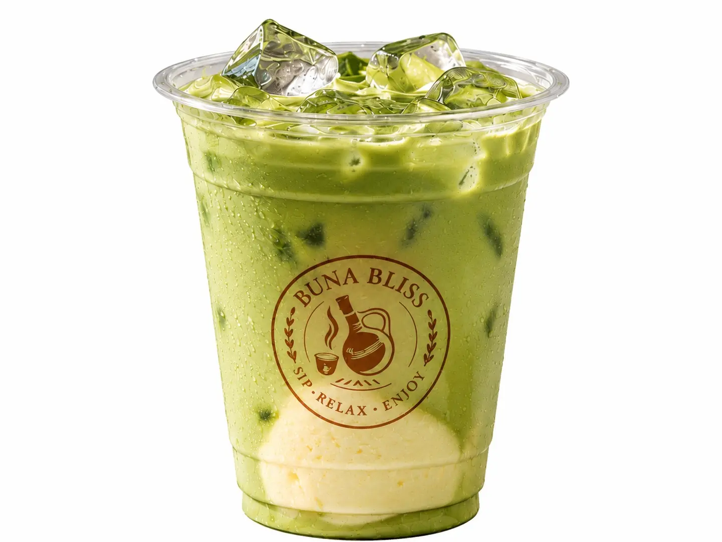 Iced Matcha Latte With Vanilla Ice Cream