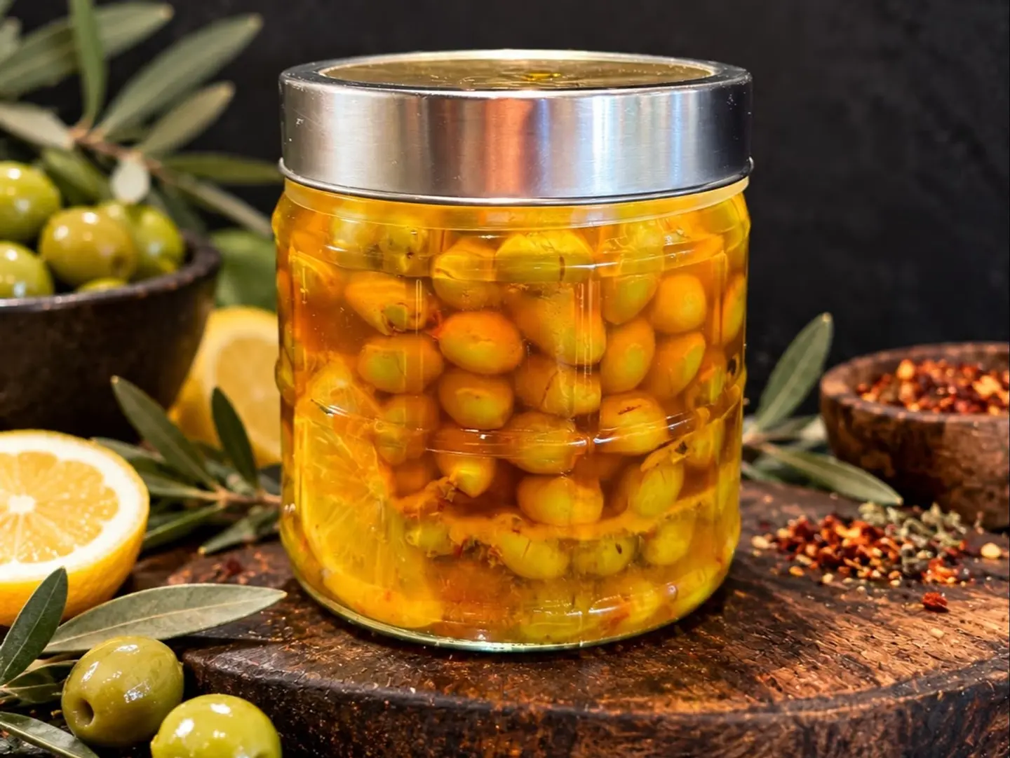 زيتون اخضر - مرطبان