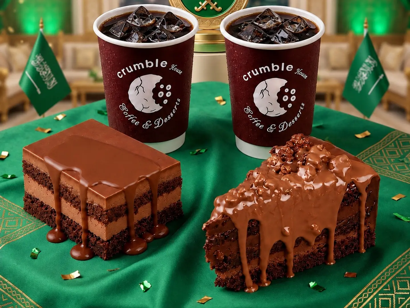 2 Coffees Today Cold With Matilda's Fudge Cake