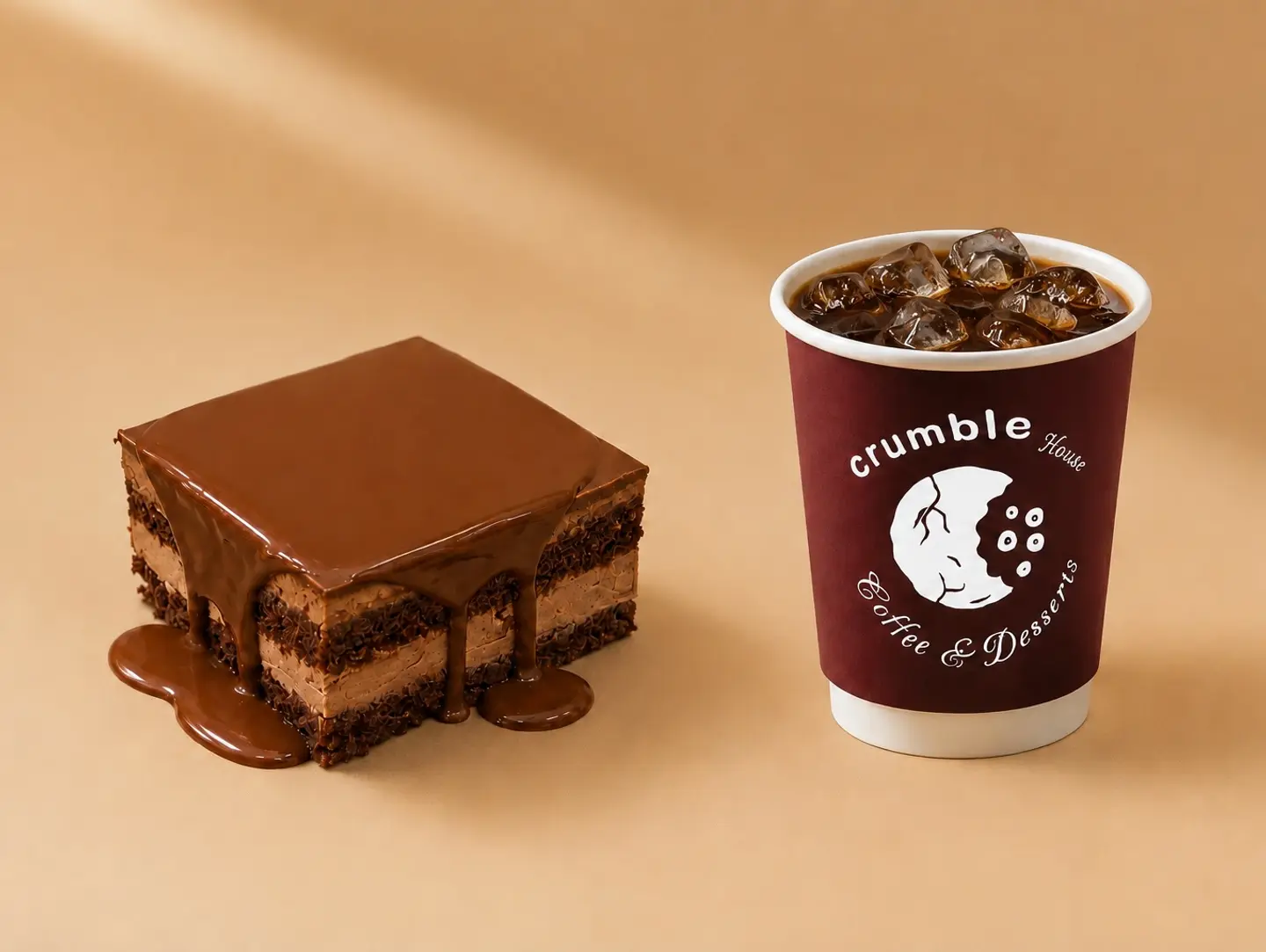 Today's Coffee Is Cold With Fudge Cake