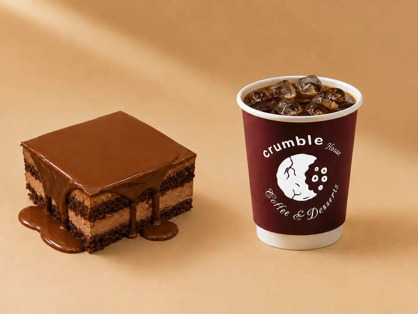 Iced Coffee Of The Day With Fudge Cake