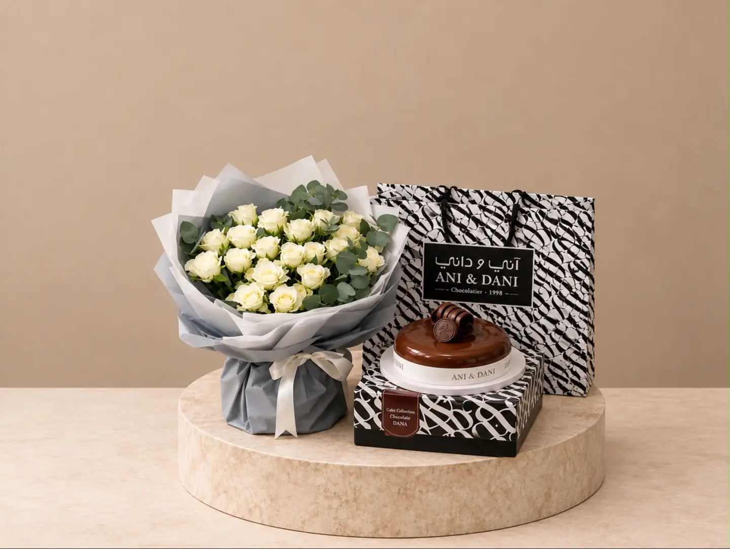 Galaxy Cake By Aani & Dani With An Elegant Bouquet
