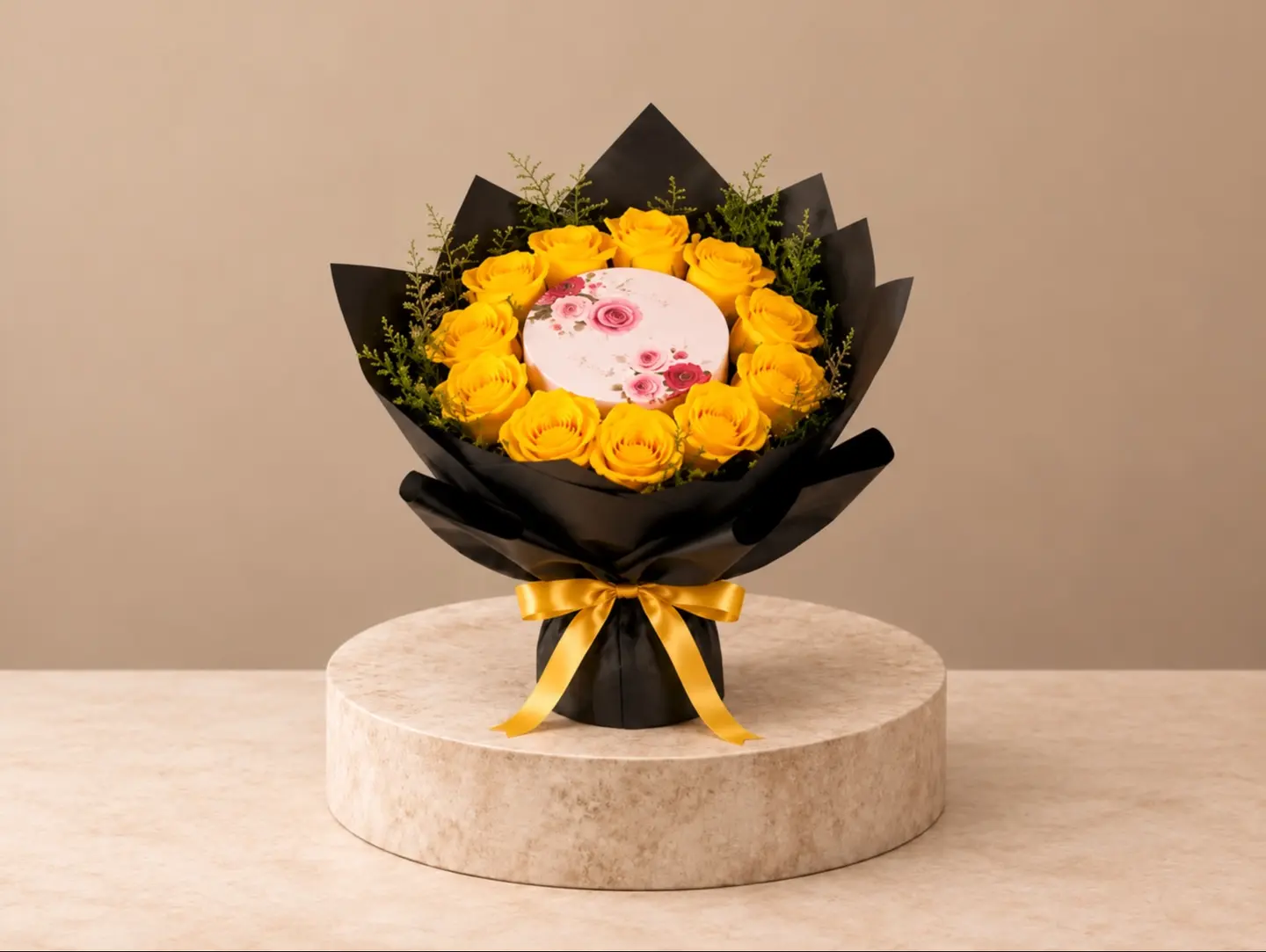 Yellow Roses With Garden Chocolate
