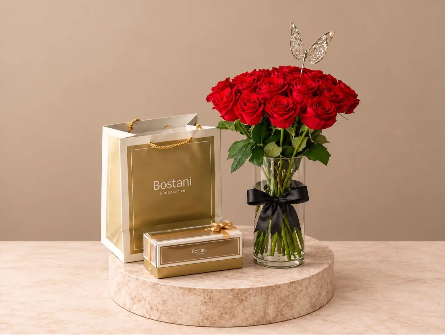 A Vase With Garden Chocolates