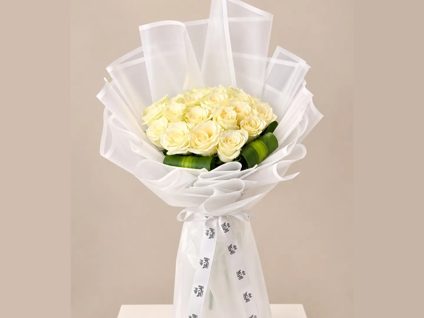 Wrapped White Rose Bouquet