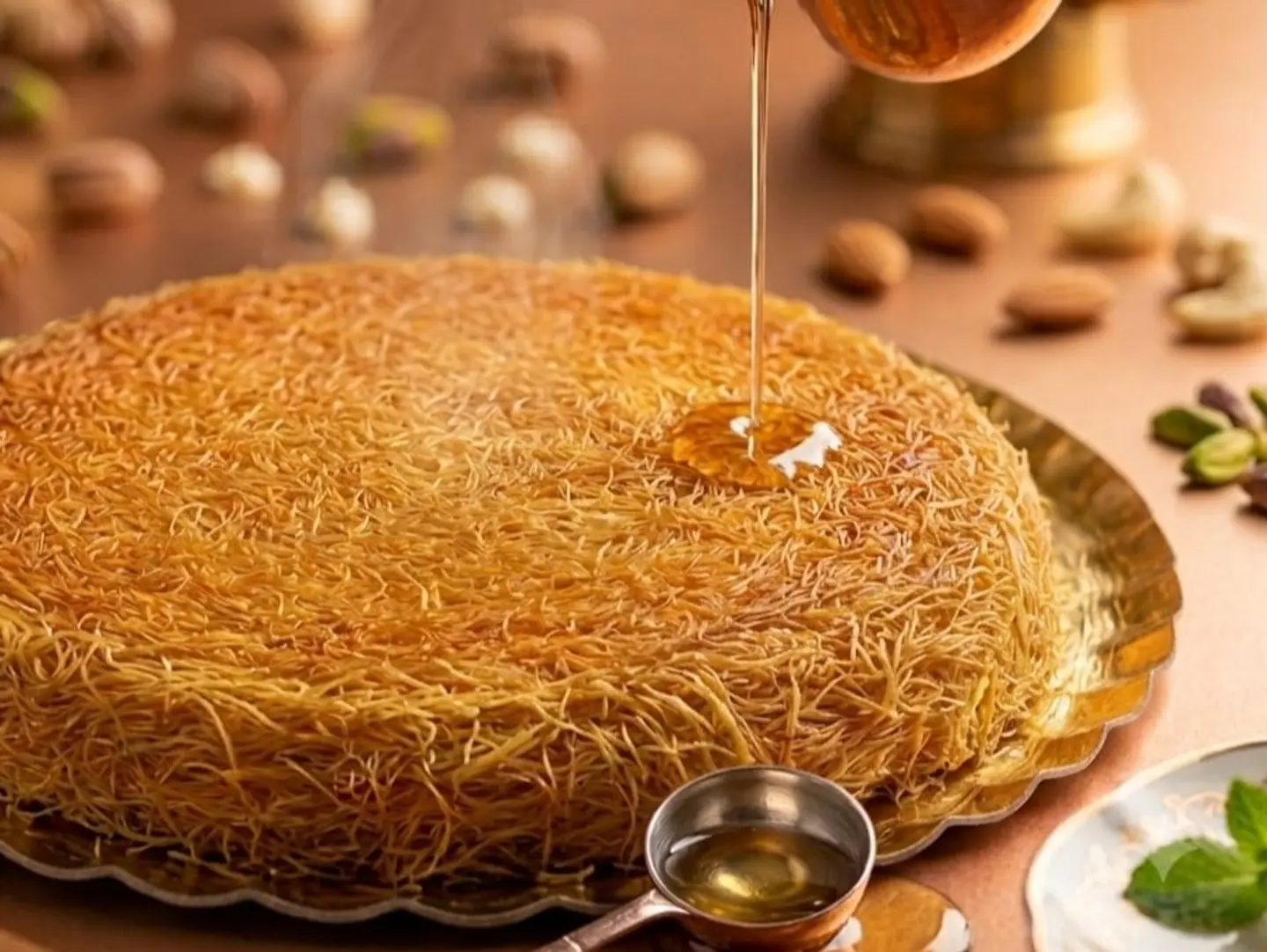 كنافه قشطه ومكسرات