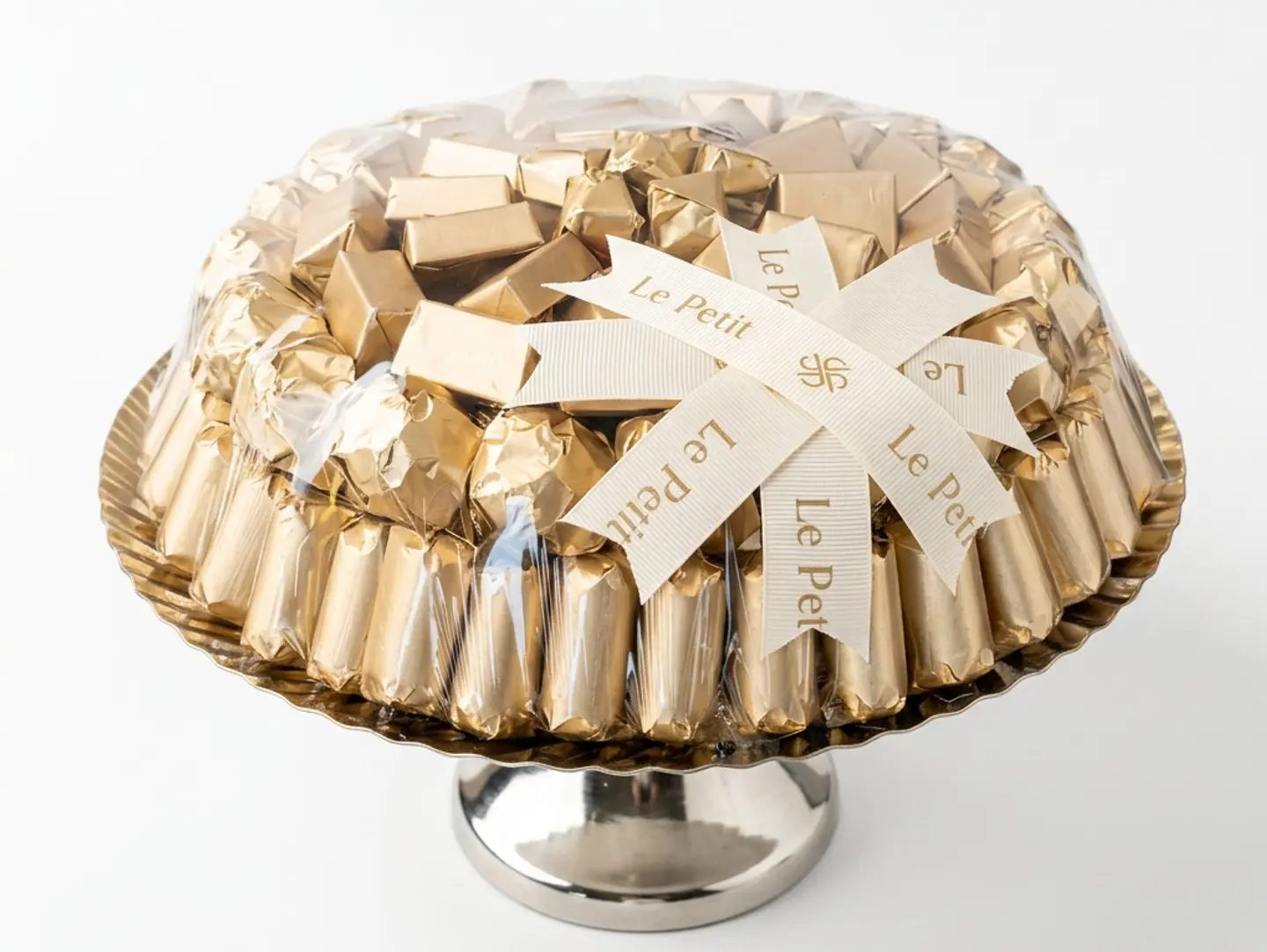 Wrapped Chocolate Tray With Metal Base