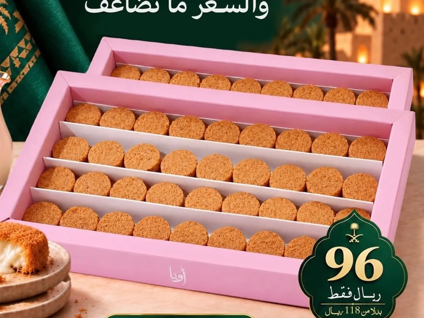 كنافة الحليب المحموس كبير - كبير36 قطعه