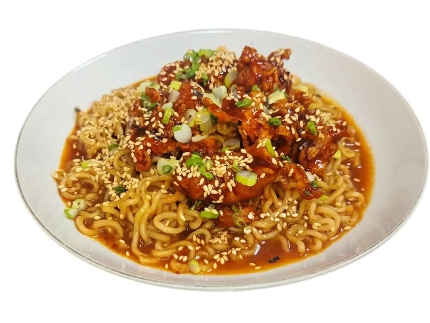 Bibigo Smoky K Chicken Stir Fried Ramyun Cooked